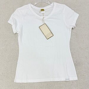 ONNO Beechwood T-Shirt Women XS White New Sustainable V-Neck Short Sleeve Tee